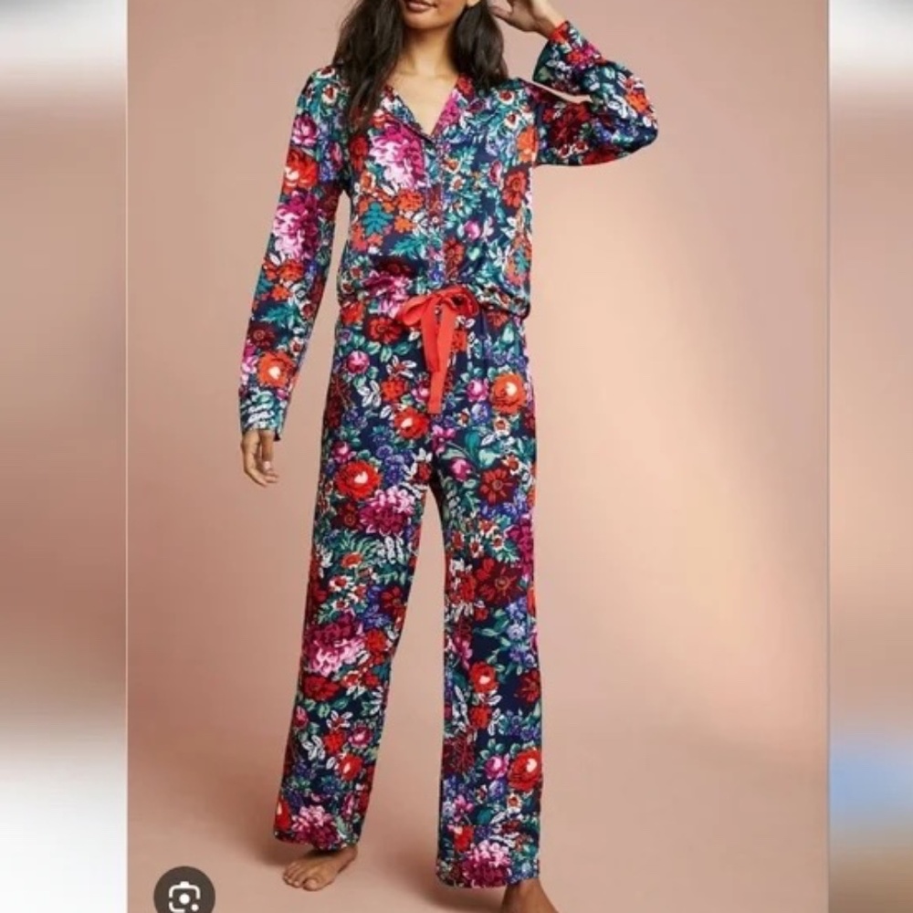 FLOREAT x ANTHROPOLOGIE Silky Sleep Pajama PJ Top & Bottom Set,  Medium - Picture 10 of 10